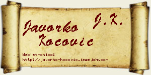 Javorko Kočović vizit kartica